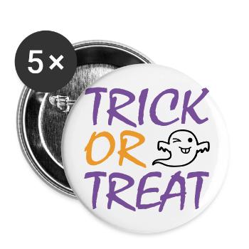 Trick or Treat Halloween - Buttons klein 25 mm (5er Pack) - Weiß - Vorne