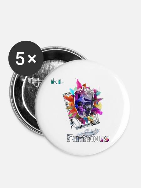 Rich and famous - Buttons klein 25 mm (5er Pack) - Weiß