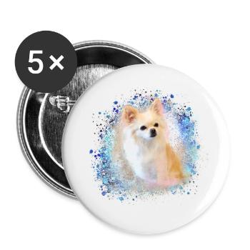 chinchilla, graffiti, peinture, bébé, bleu - Lot de 5 petits badges (25 mm) - blanc - Devant