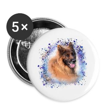 German Shepherd,Shepherd,Dog,Graffiti - Buttons small 1''/25 mm (5-pack) - white - Front