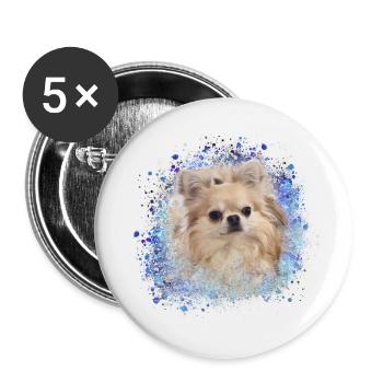 Chihuahua, ,dog,blue,painting,colorful,graffiti - Buttons small 1''/25 mm (5-pack) - white - Front
