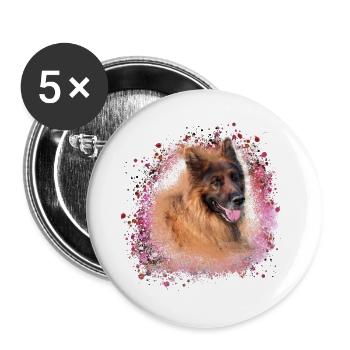 Berger allemand, Berger, Chien, Graffiti - Lot de 5 petits badges (25 mm) - blanc - Devant