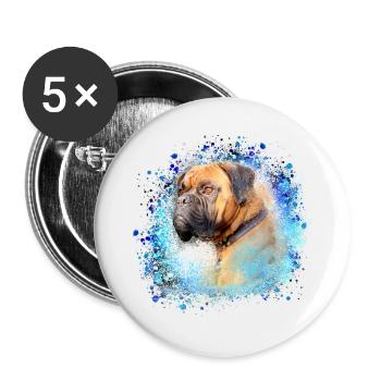 Boxer,Bulldog, dog,painting,graffiti - Buttons small 1''/25 mm (5-pack) - white - Front