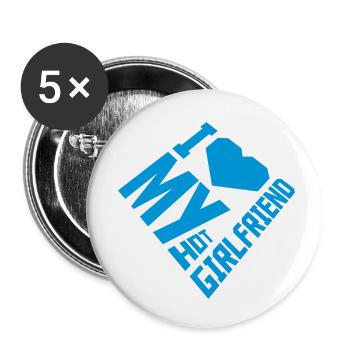 J’aime ma petite amie - Lot de 5 petits badges (25 mm) - blanc - Devant