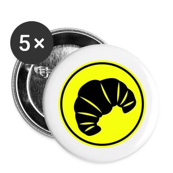 Icône croissant - Lot de 5 petits badges (25 mm) - blanc - Devant