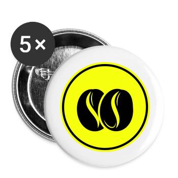 Coffee bean symbol - Buttons small 1''/25 mm (5-pack) - white - Front