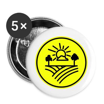 Agriculteur agricole - Lot de 5 petits badges (25 mm) - blanc - Devant