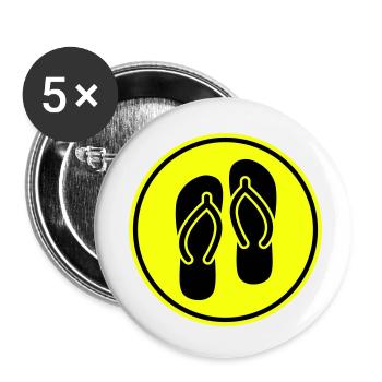 Flip-flops icon - Buttons small 1''/25 mm (5-pack) - white - Front