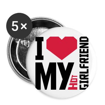 J’aime ma petite amie - Lot de 5 petits badges (25 mm) - blanc - Devant