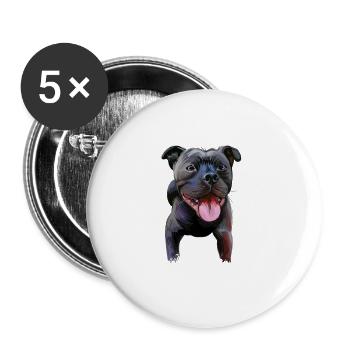 Staffordshire Bull Terrier Staffy Dog Illustration - Buttons small 1''/25 mm (5-pack) - white - Front