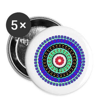 dessin couleur - Lot de 5 petits badges (25 mm) - blanc - Devant