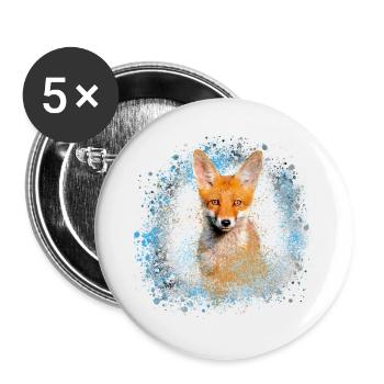 fuchs ,Graffiti, Malerei,fuchs ,aquarell,babyfuchs - Buttons klein 25 mm (5er Pack) - Weiß - Vorne