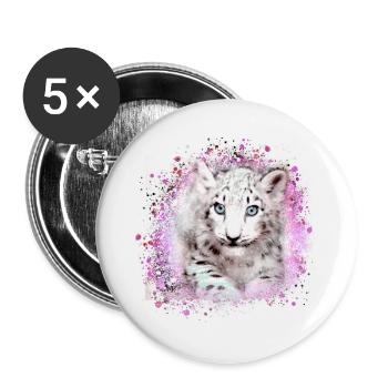 tigerbaby,tiger,pink,graffiti,painting - Buttons small 1''/25 mm (5-pack) - white - Front