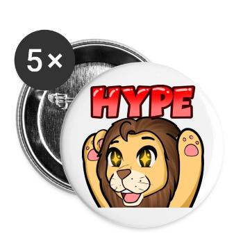 Joyeux Lion - Lot de 5 petits badges (25 mm) - blanc - Devant