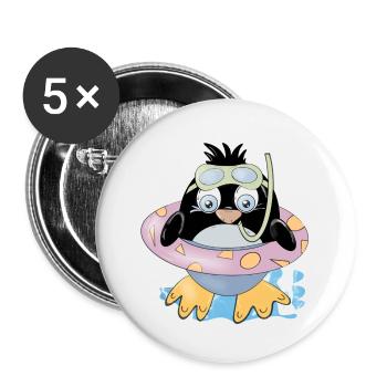 Dieser Vogel schwimmt - Buttons klein 25 mm (5er Pack) - Weiß - Vorne