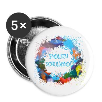blumenkranz, kranz,schulkind,blumen,graffiti - Buttons klein 25 mm (5er Pack) - Weiß - Vorne