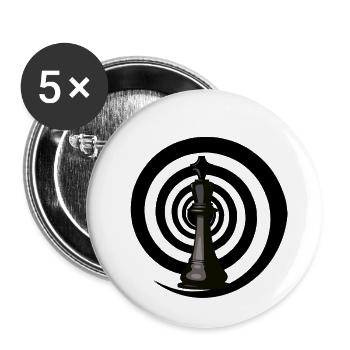 Chess Black hole - Lot de 5 petits badges (25 mm) - blanc - Devant