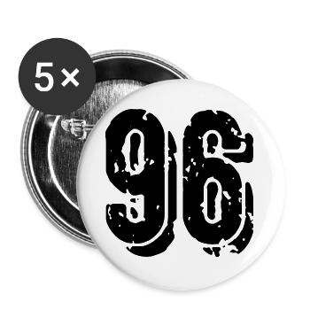 Maillot à 96 numéros - Lot de 5 petits badges (25 mm) - blanc - Devant