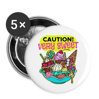 Schokolade Süßigkeiten Nachspeise Bonbon Statement - Buttons klein 25 mm (5er Pack) - Weiß - Vorne