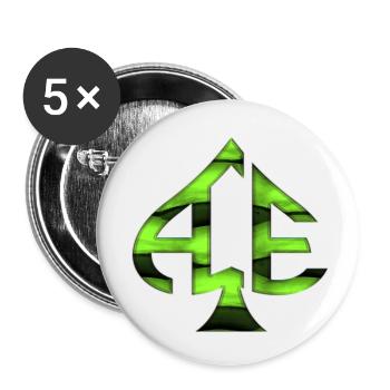 Ace of Spades Casino poker jeux de cartes chance d’argent - Lot de 5 petits badges (25 mm) - blanc - Devant