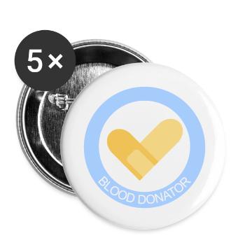 Blood donor - Blood donator - Buttons small 1''/25 mm (5-pack) - white - Front