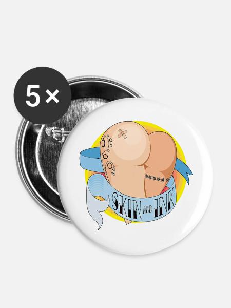 Haut & Tinte - Buttons klein 25 mm (5er Pack) - Weiß