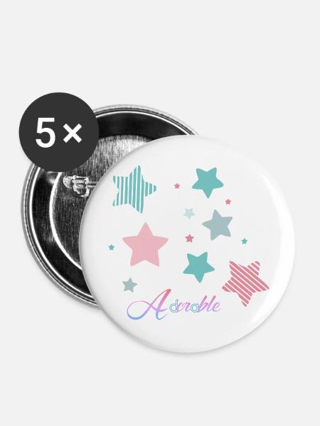 Niedlich. - Buttons klein 25 mm (5er Pack) - Weiß