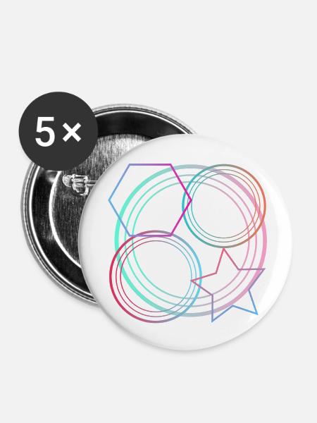 Farbform - Buttons klein 25 mm (5er Pack) - Weiß