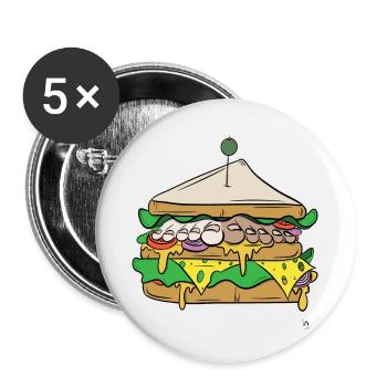 Foot sandwich - Buttons small 1''/25 mm (5-pack) - white - Front