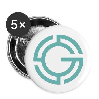 G Bekleidung Marke - Buttons klein 25 mm (5er Pack) - Weiß - Vorne