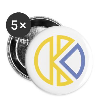 K Bekleidungsmarke - Buttons klein 25 mm (5er Pack) - Weiß - Vorne