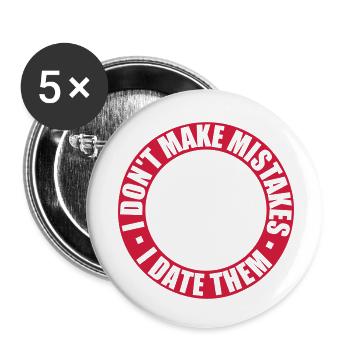 Date Mistakes Zitat Logo - Buttons klein 25 mm (5er Pack) - Weiß - Vorne