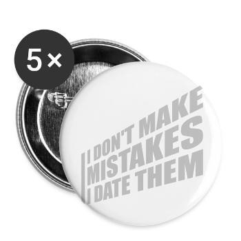 Date Mistakes Zitat Logo - Buttons klein 25 mm (5er Pack) - Weiß - Vorne