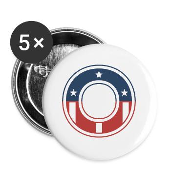 Letter O USA - Buttons small 1''/25 mm (5-pack) - white - Front
