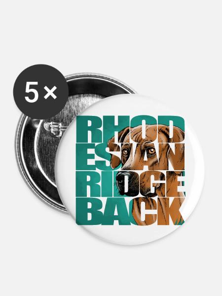 Rhodesian Ridgeback - Buttons klein 25 mm (5er Pack) - Weiß