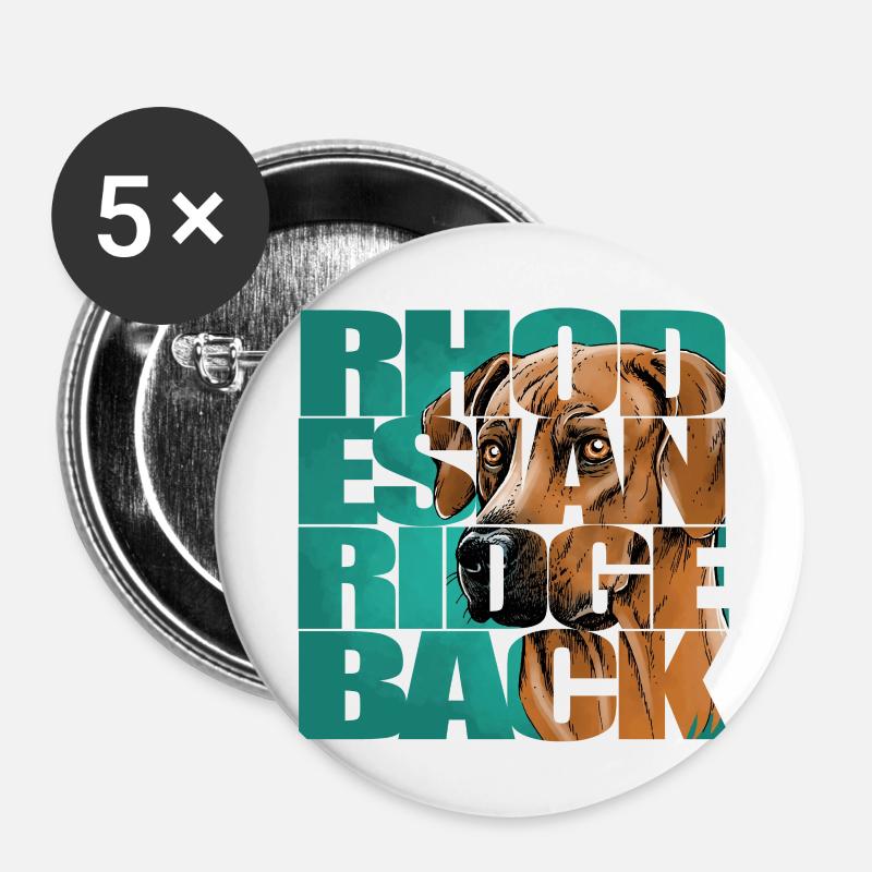 Rhodesian Ridgeback - Buttons klein 25 mm (5er Pack) - Weiß