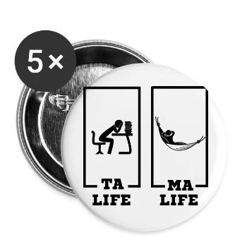 ta life ma life - Lot de 5 petits badges (25 mm) - blanc - Devant