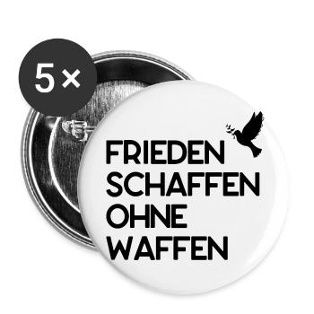 Frieden schaffen ohne Waffen - Buttons klein 25 mm (5er Pack) - Weiß - Vorne