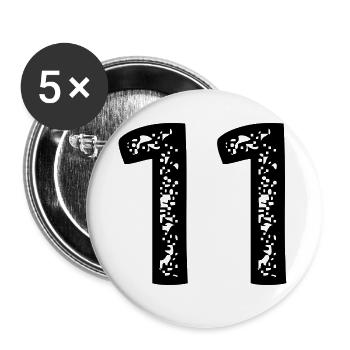 11 number jersey - Buttons small 1''/25 mm (5-pack) - white - Front