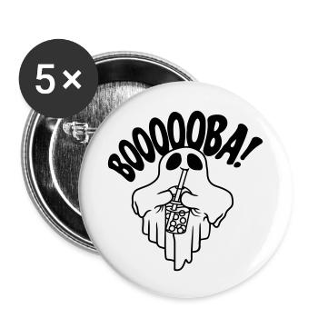 Thé à bulles Spirit Booba - Lot de 5 petits badges (25 mm) - blanc - Devant