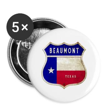 Beaumont Texas crest flags design - Buttons small 1''/25 mm (5-pack) - white - Front