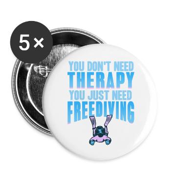 You Just Need Free diving - Buttons small 1''/25 mm (5-pack) - white - Front