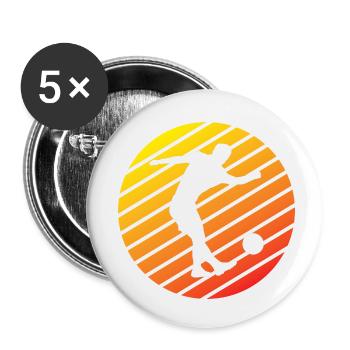 Fußballtrainer Fußball Fußballer Fußballspieler - Buttons klein 25 mm (5er Pack) - Weiß - Vorne