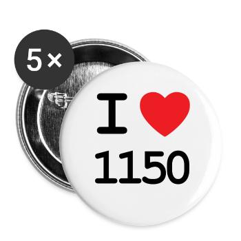 J’aime 1150 - Ich liebe Rudolfsheim-Fünfhaus - Lot de 5 petits badges (25 mm) - blanc - Devant