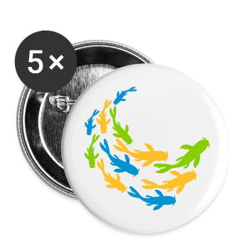 Colorful school of koi fish - Buttons small 1''/25 mm (5-pack) - white - Front