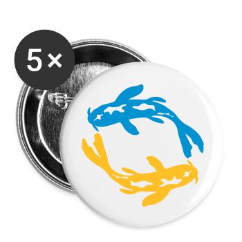 Design Nishikigoi Koi Circle - Buttons small 1''/25 mm (5-pack) - white - Front