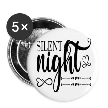Silent Night Christmas - Buttons small 1''/25 mm (5-pack) - white - Front