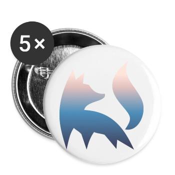 Fox Silhouette Forêt Nature Renard Rouge Dégradé - Lot de 5 petits badges (25 mm) - blanc - Devant