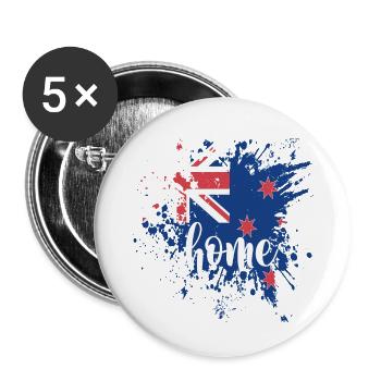 New Zealand home - Buttons small 1''/25 mm (5-pack) - white - Front