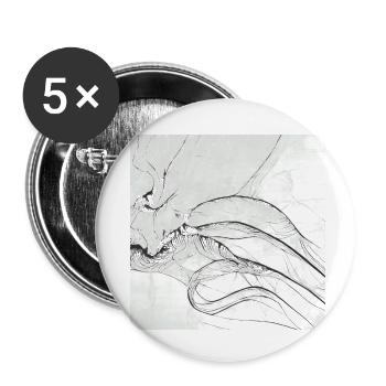Ein Strich Kunst - Buttons klein 25 mm (5er Pack) - Weiß - Vorne